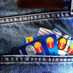 credit cards, denim, jeans